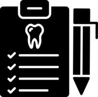 ícone de glifo de relatório odontológico vetor