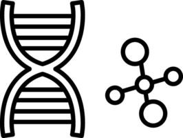 ícone de linha de DNA vetor