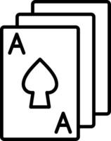 ícone de linha de poker vetor