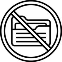 Proibido placa linha ícone vetor