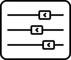 ícone de linha de controles deslizantes vetor