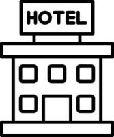 ícone de linha de hotel vetor
