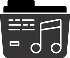 ícone de glifo de música vetor