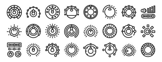 volume ao controle botões ícones conjunto esboço . som nível vetor