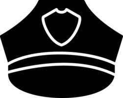 ícone de glifo de chapéu de polícia vetor