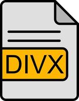 divx Arquivo formato linha preenchidas ícone vetor