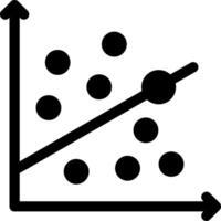 ícone de glifo de gráfico de dispersão vetor