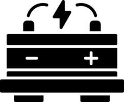 ícone de glifo de bateria de carro vetor