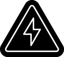 elétrico Perigo placa glifo ícone vetor