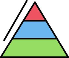 pirâmide gráficos linha preenchidas ícone vetor