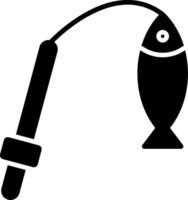 ícone de glifo de pesca vetor