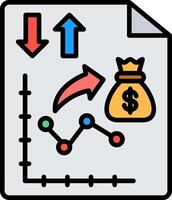dinheiro estratégia linha preenchidas ícone vetor