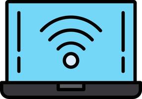 ícone cheio de linha wi-fi vetor