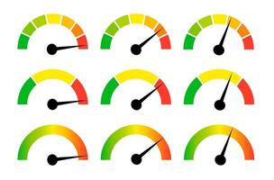 velocímetro calibre metro ícones. vetor