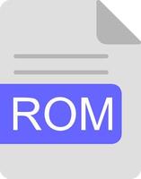 ROM Arquivo formato plano ícone vetor