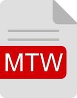 mtw Arquivo formato plano ícone vetor