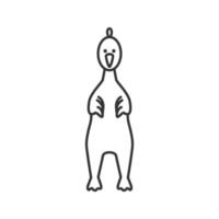 ícone linear de frango de borracha. brinquedo para roer de cachorro. ilustração de linha fina. símbolo de contorno. desenho de contorno isolado de vetor