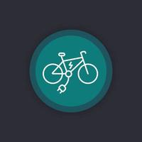 ícone de bicicleta elétrica, linear vetor