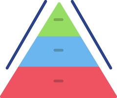 ícone plano de gráfico de pirâmide vetor