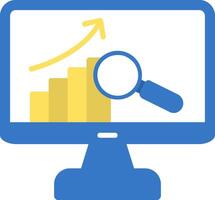 ícone plano de análise de dados vetor