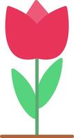 ícone plano de tulipa vetor