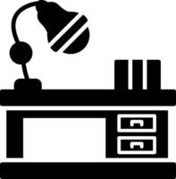 ícone de glifo de mesa de escritório vetor