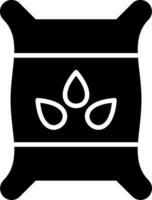 ícone de glifo de saco de sementes vetor