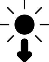 ícone de glifo do sol vetor