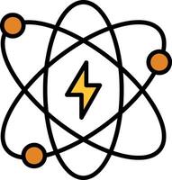 atômico energia linha preenchidas ícone vetor