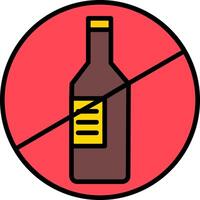 não álcool linha preenchidas ícone vetor