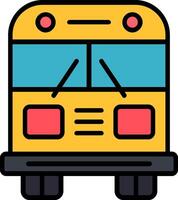 escola ônibus linha preenchidas ícone vetor