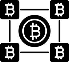 bitcoin blocos glifo ícone vetor