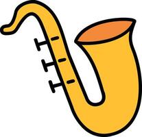 saxofone linha preenchidas ícone vetor