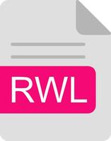 rwl Arquivo formato plano ícone vetor