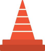 ícone plano de cone de trânsito vetor