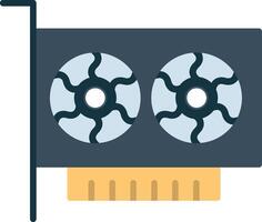 ícone plano de gpu vetor