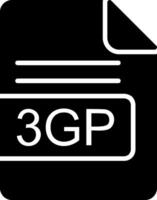 3gp Arquivo formato glifo ícone vetor
