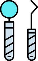 dentista Ferramentas linha preenchidas ícone vetor