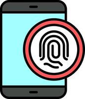 biométrico identificação linha preenchidas ícone vetor