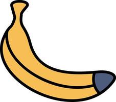 banana linha preenchidas ícone vetor