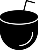ícone de glifo de bebida de coco vetor