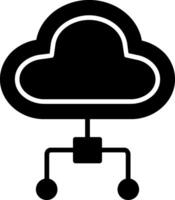 ícone de glifo de computação em nuvem vetor