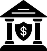 ícone de glifo de banco vetor