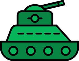 ícone cheio de linha de tanque vetor