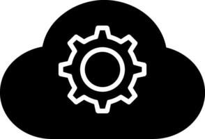 ícone de glifo de configurações de nuvem vetor
