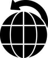 ícone de glifo de remessa mundial vetor