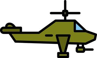 helicóptero linha preenchidas ícone vetor