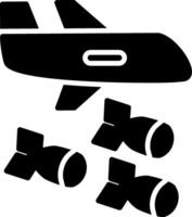 ícone de glifo de bombardeiro vetor