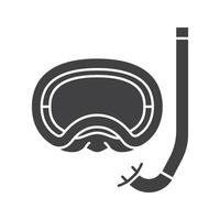 ícone de glifo aqualung. símbolo da silhueta. equipamento de mergulho. espaço negativo. ilustração isolada do vetor