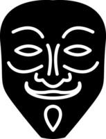 ícone de glifo de máscara vetor